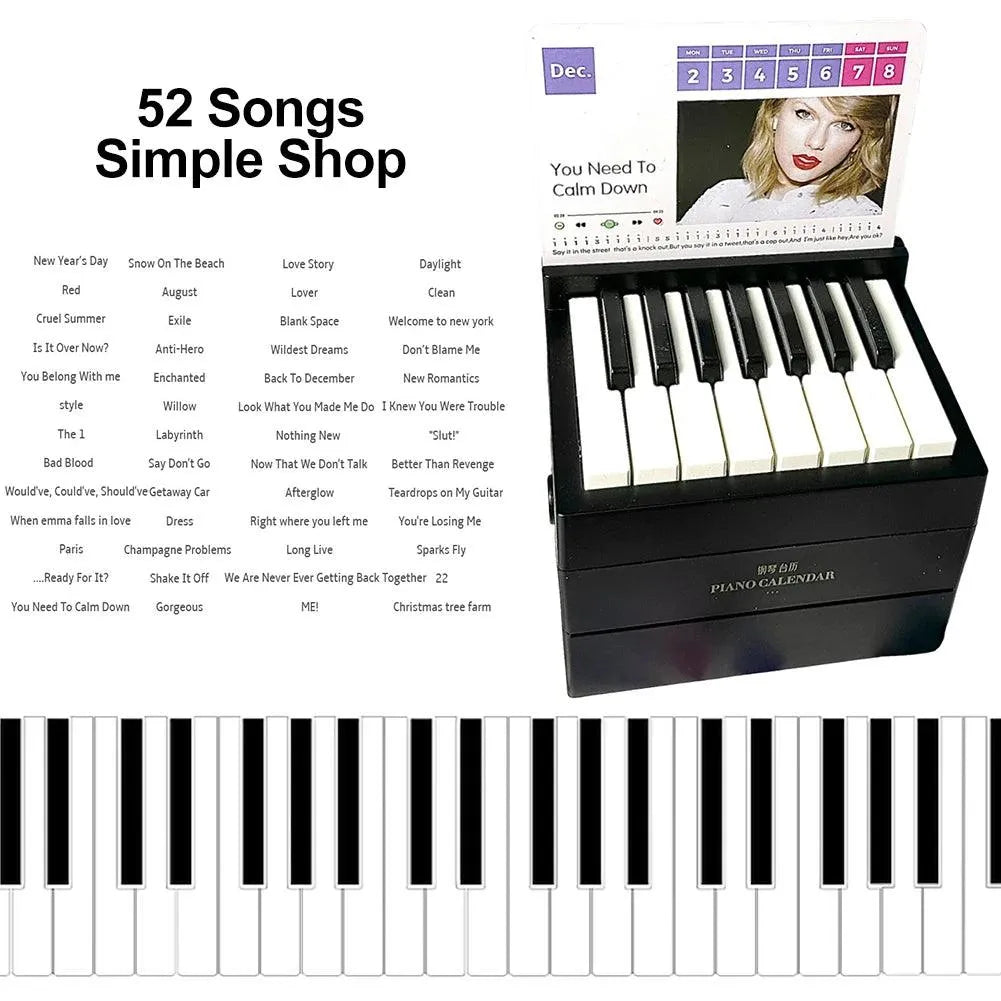 Taylor Swift Piano Calendar with Musical Sheets - Bear Hugs