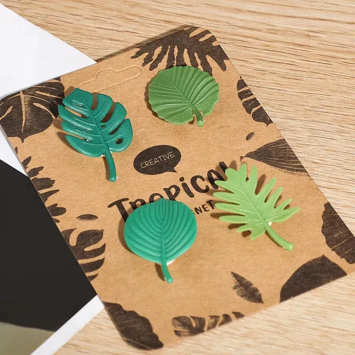 Tropical Palm Leaves Fridge Magnets (Set of 4)