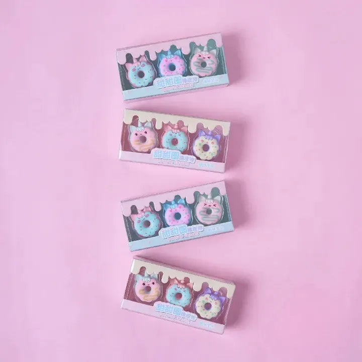 Cute Donut Eraser (Pack Of 3)