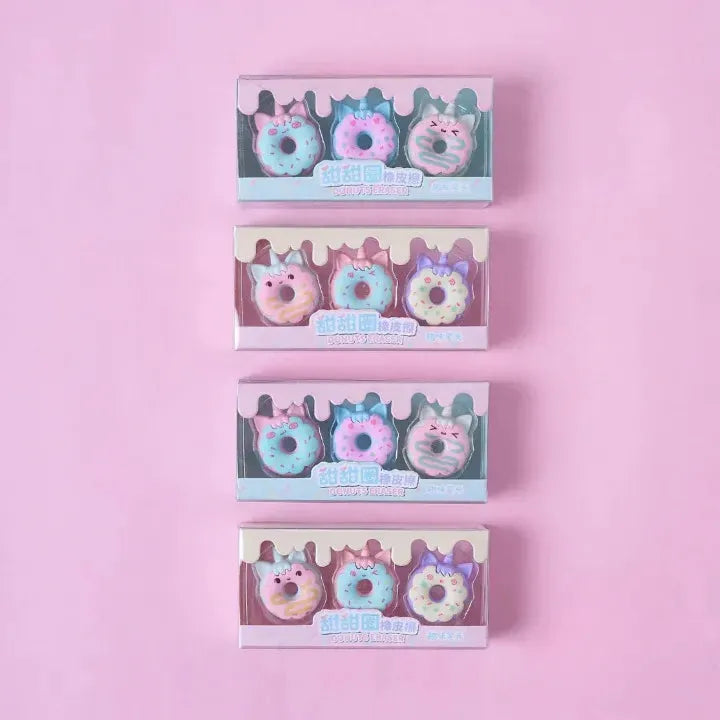 Cute Donut Eraser (Pack Of 3)