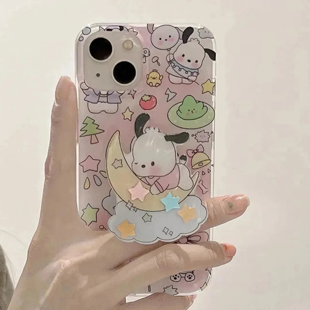 Pochacco Phone Case with Pop Socket - Bear Hugs