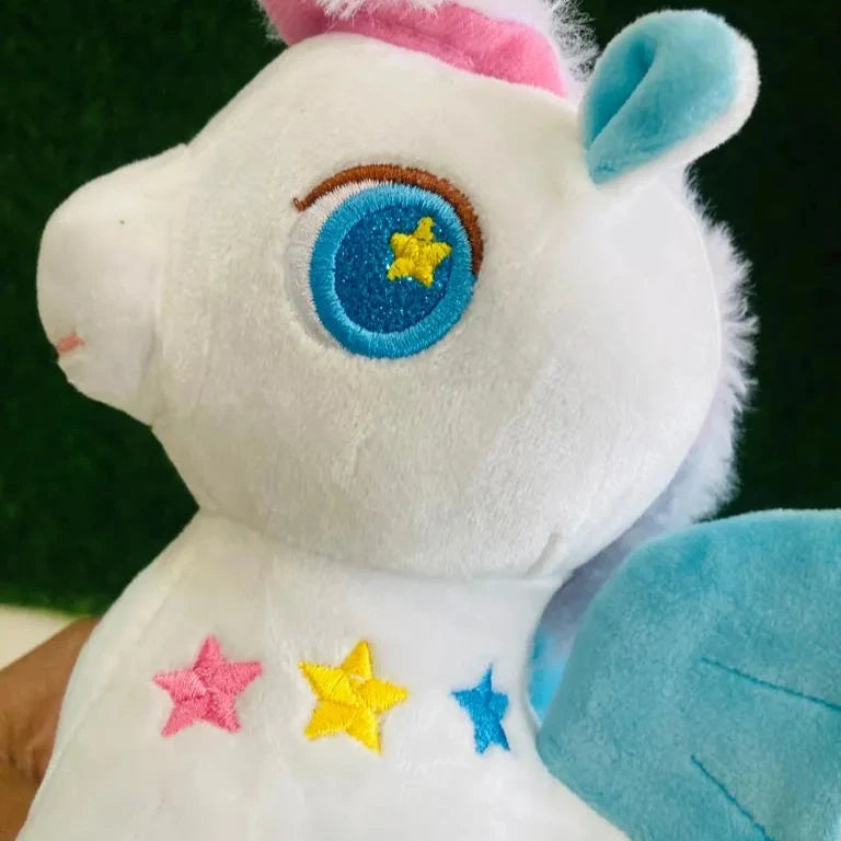 Cute Unicorn Embroidered Wings Plushie (25 cm)