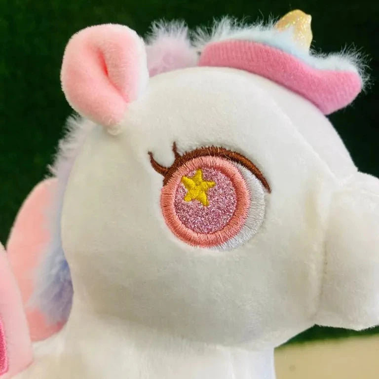 Cute Unicorn Embroidered Wings Plushie (25 cm)