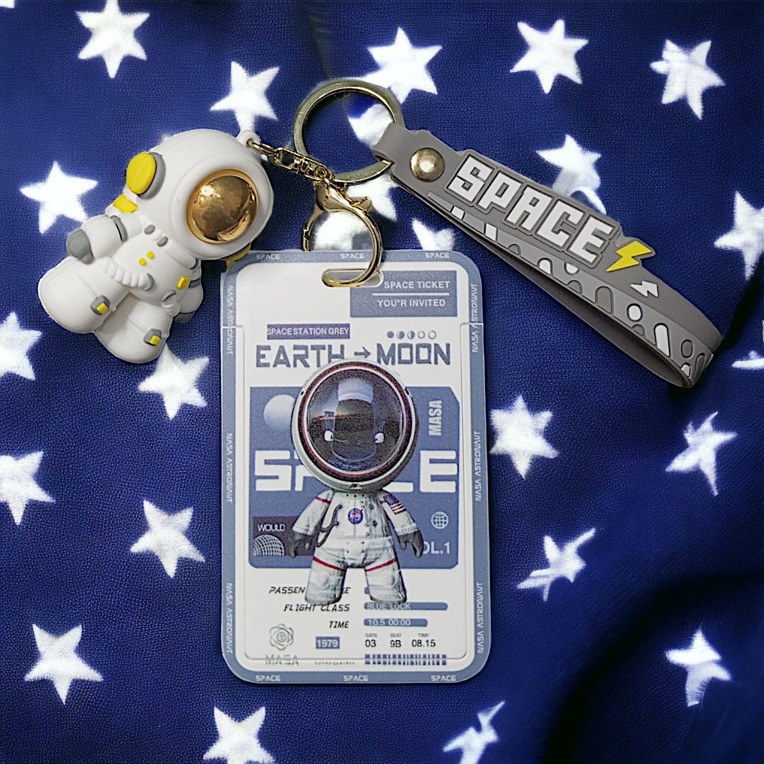 3D Space Astronaut ID Card Keychain