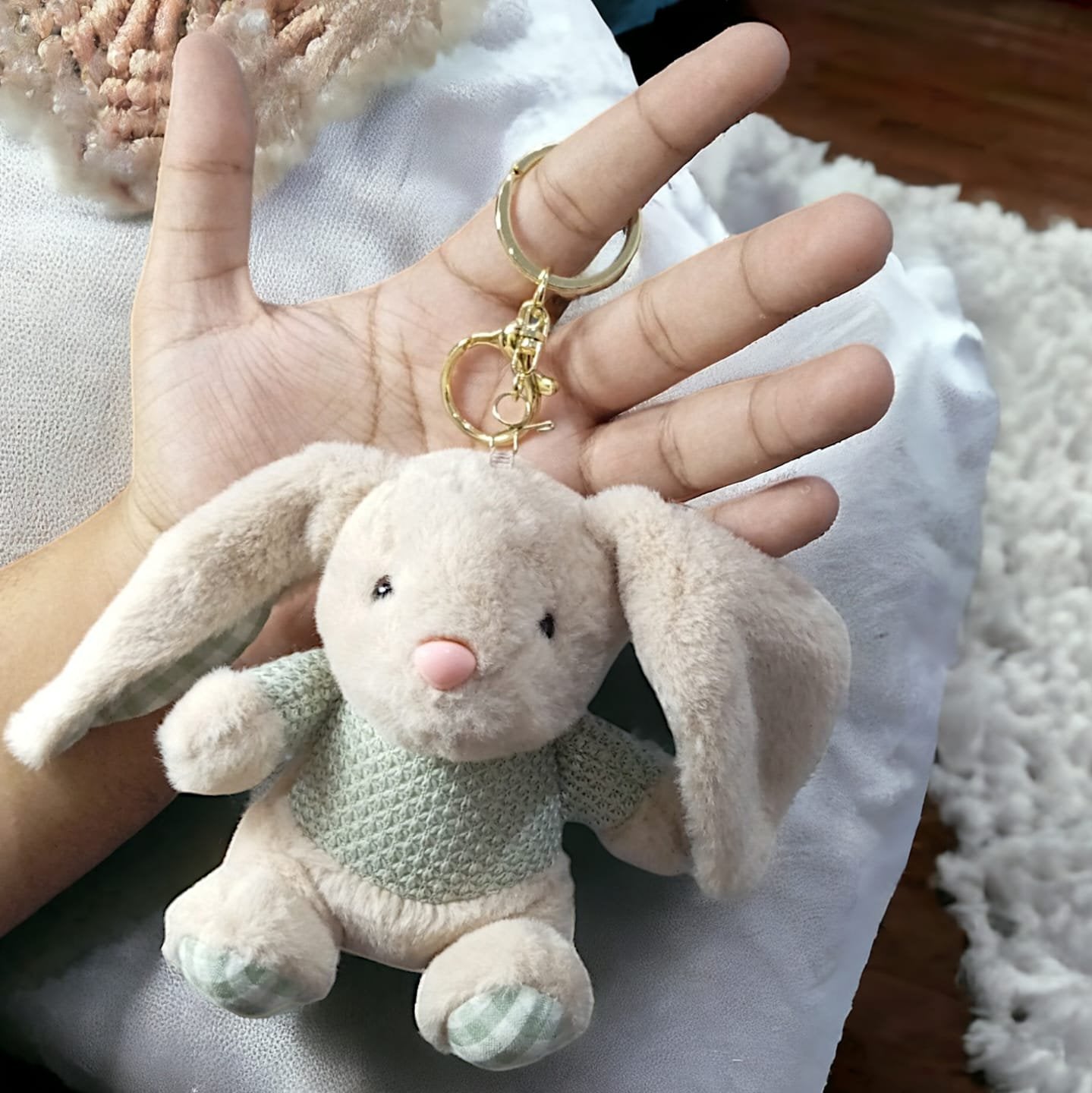 Adorable Bunny Plush Keychain