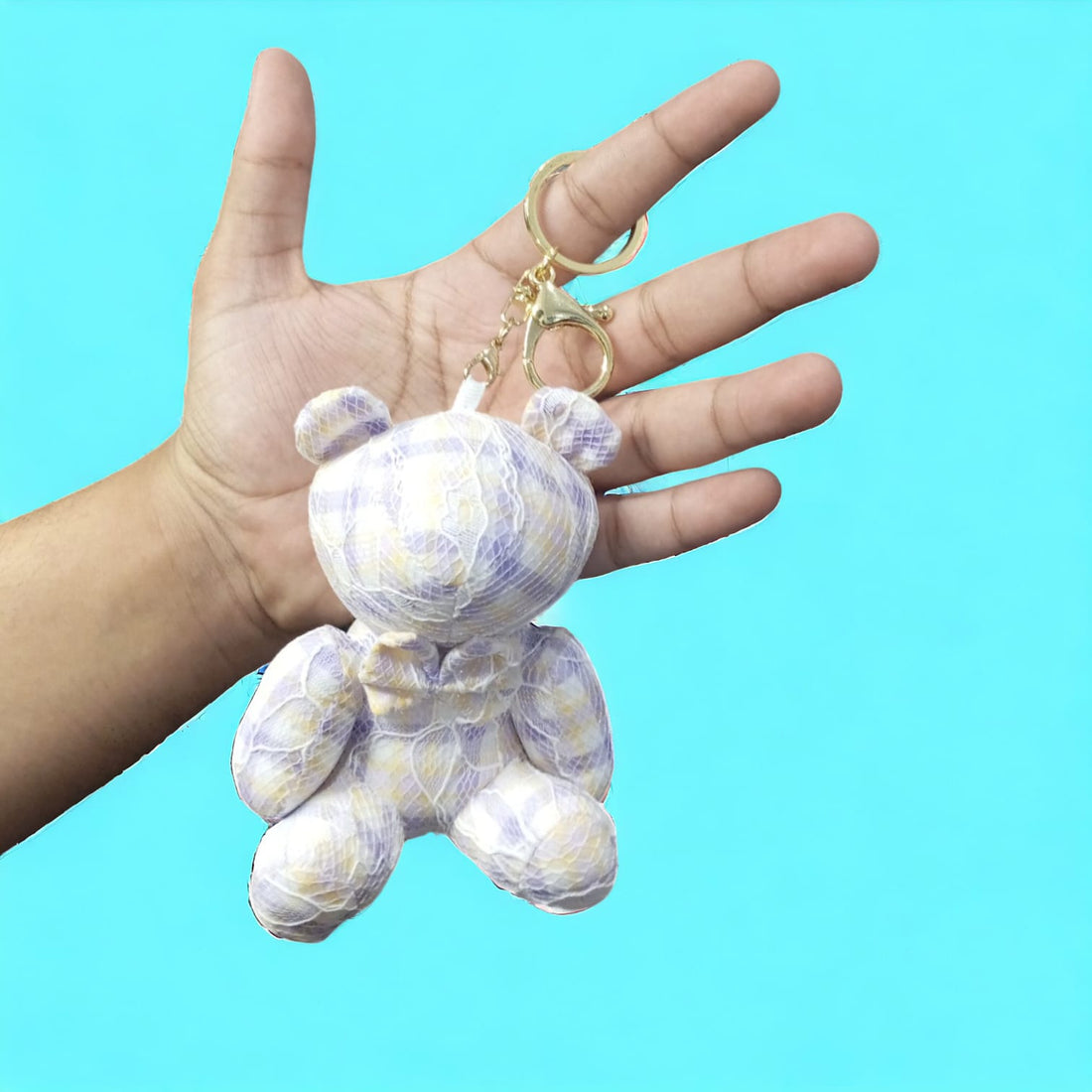 Crochet Teddy Bear Plush Keychain