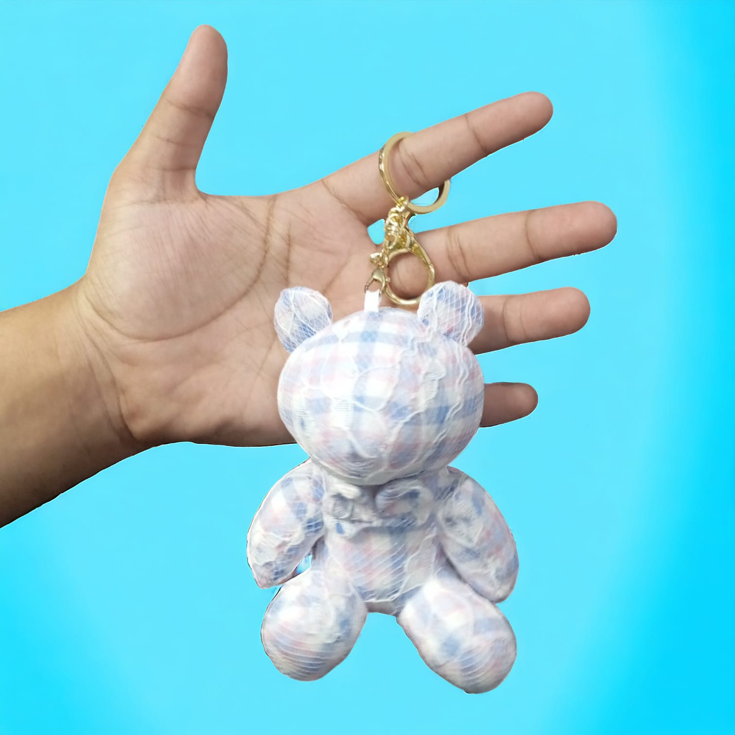 Crochet Teddy Bear Plush Keychain