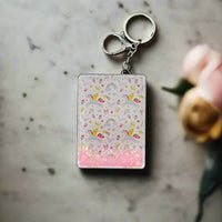 Unicorn Dreams Glitter Mirror Keychain