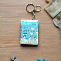 Unicorn Dreams Glitter Mirror Keychain