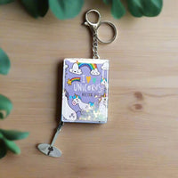 Unicorn Dreams Glitter Mirror Keychain