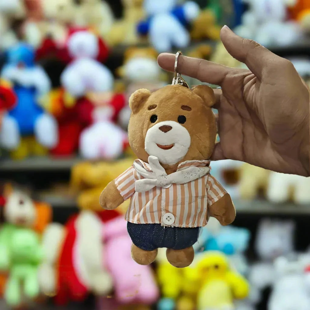 Suited Smile Bear Plush Keychain