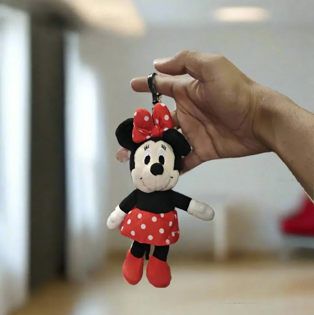 Polka Dot Minnie Mouse Plush Keychain