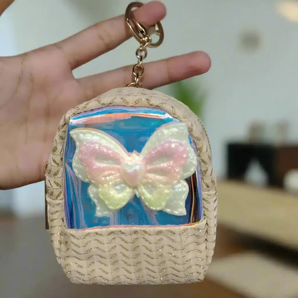 Fluttering Butterfly Coin Purse Keychain