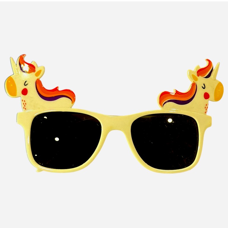 Beige Unicorn Novelty Sunglasses