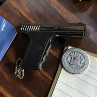 Dual Action Laser LED Pistol Keychain