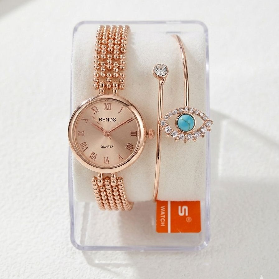 Ultimate It-Girl Wrist Stack Watch and Bracelet Set