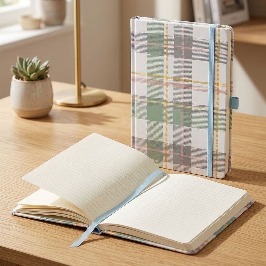 Pastel Plaid Kawaii A5 Journal