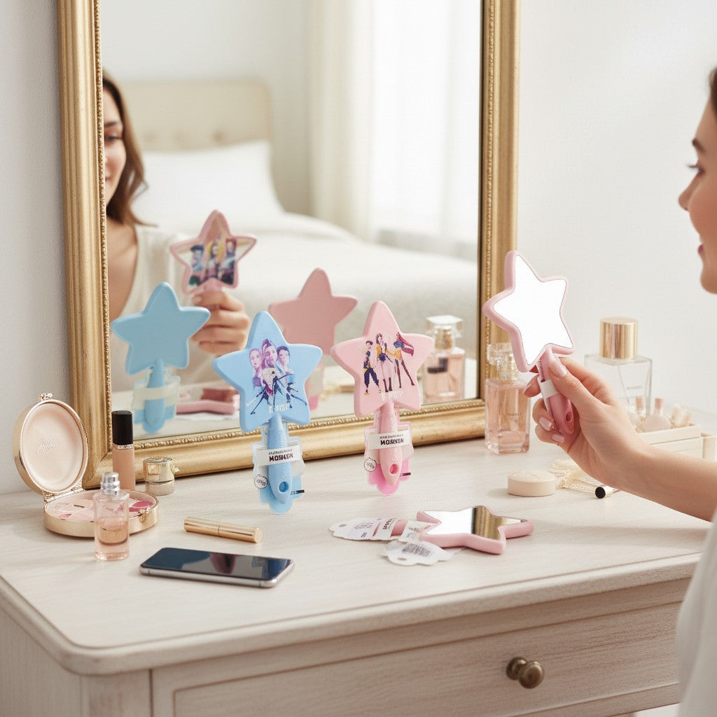 K-Pop Star-Shaped Handheld Vanity Mirror