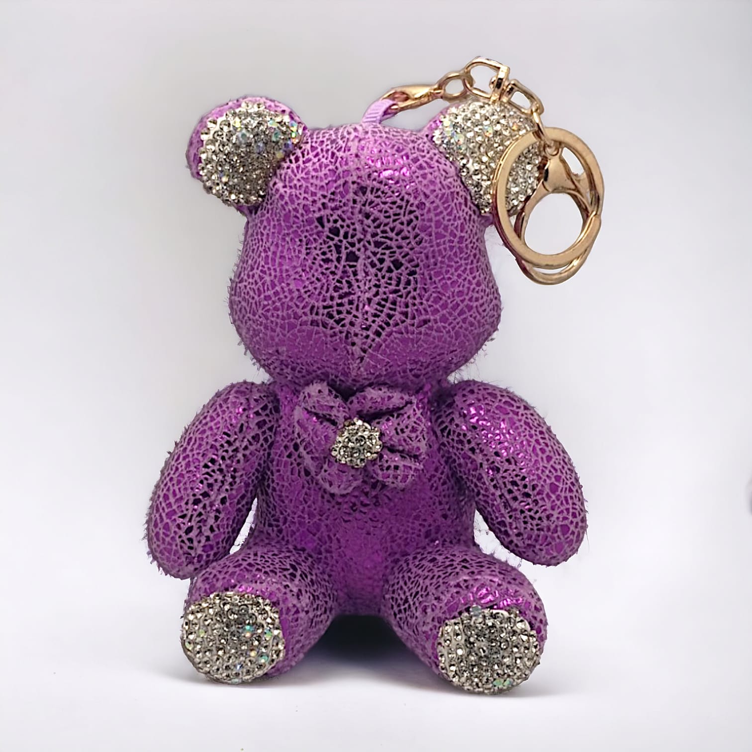 Luxurious Rhinestone Teddy Keychain