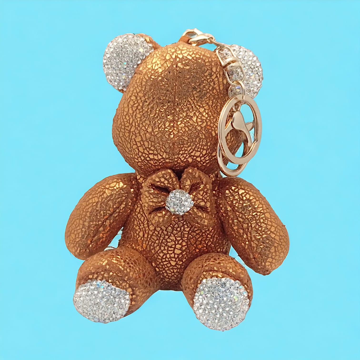 Luxurious Rhinestone Teddy Keychain