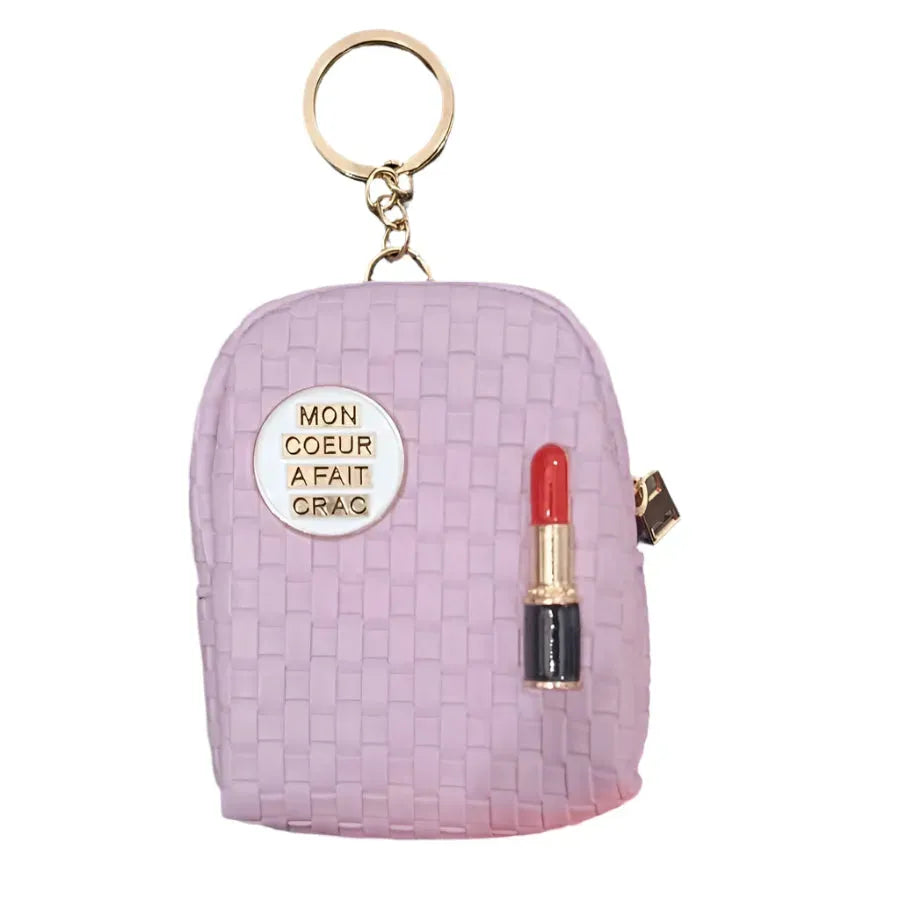 Lipstick Loot Mini Coin Purse Keychain