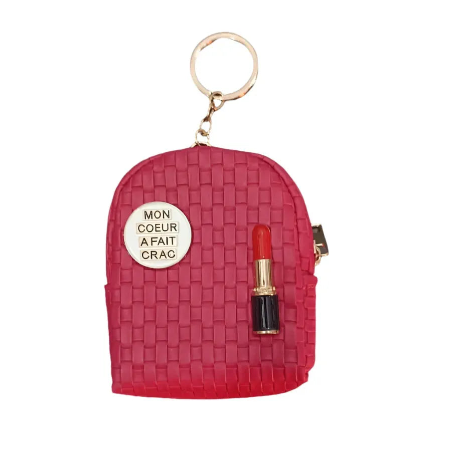 Lipstick Loot Mini Coin Purse Keychain