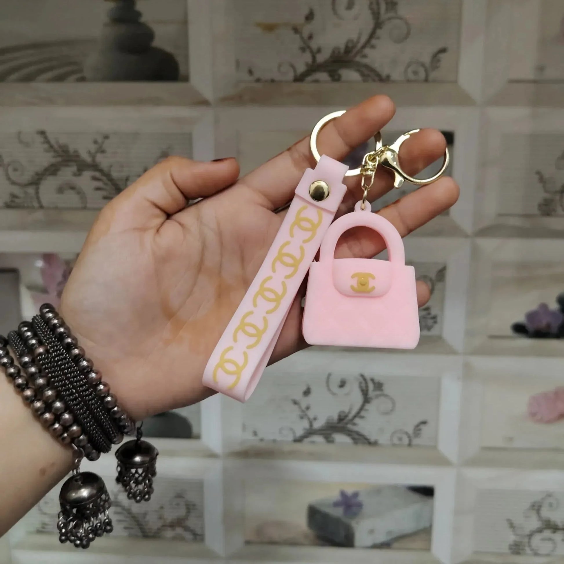 Luxury CC Bag Shaped Keychain