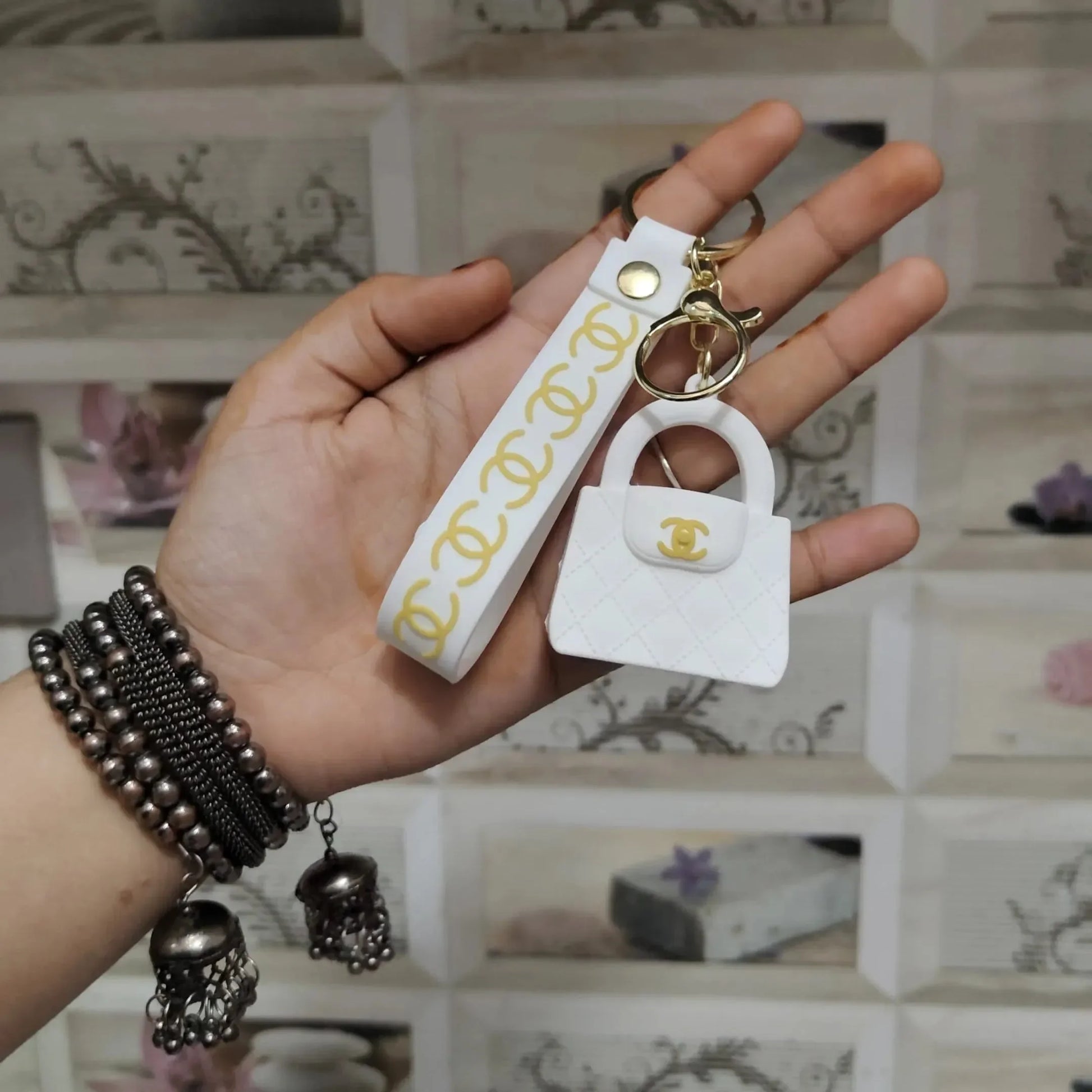Luxury CC Bag Shaped Keychain