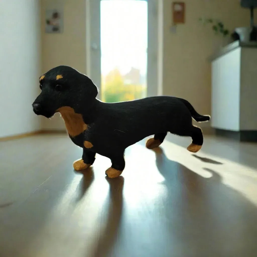 Real Looking Stuffed Dachsund Dog (22 cm)
