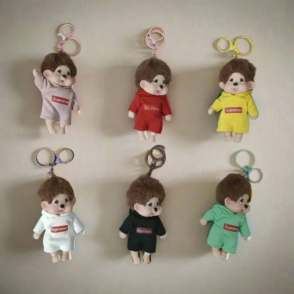 Porte-clés en silicone à capuche Monchhichi 