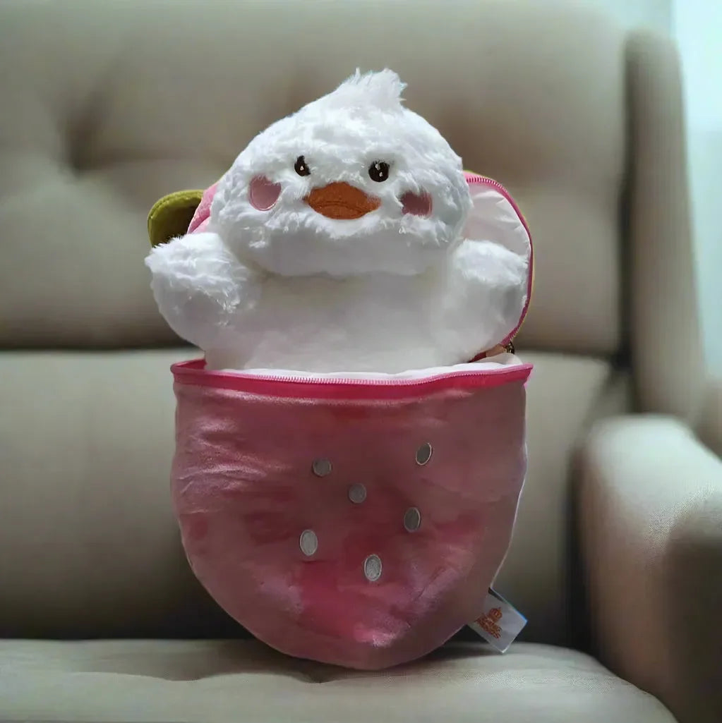 Strawberry Hidden Duck Plushie (35 cm)