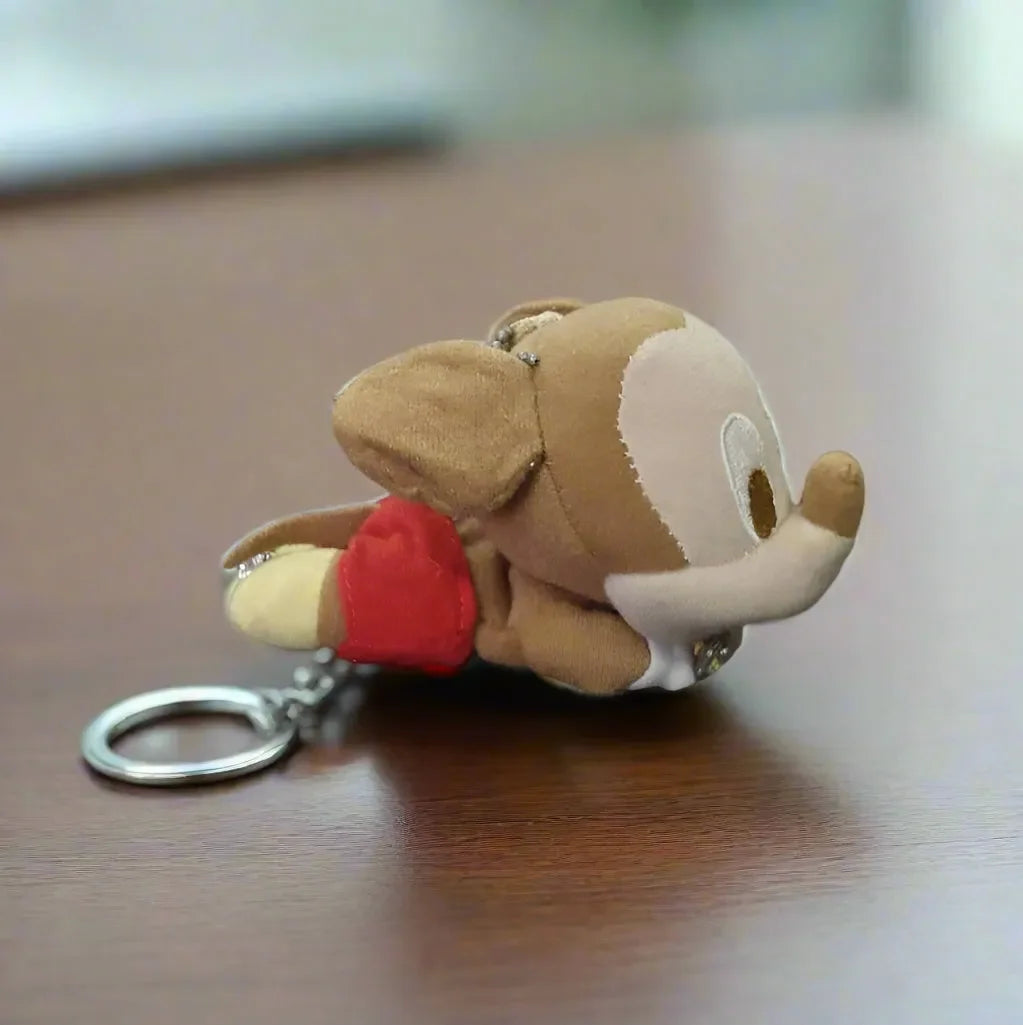 Retro Mickey Ring Plush Keychain