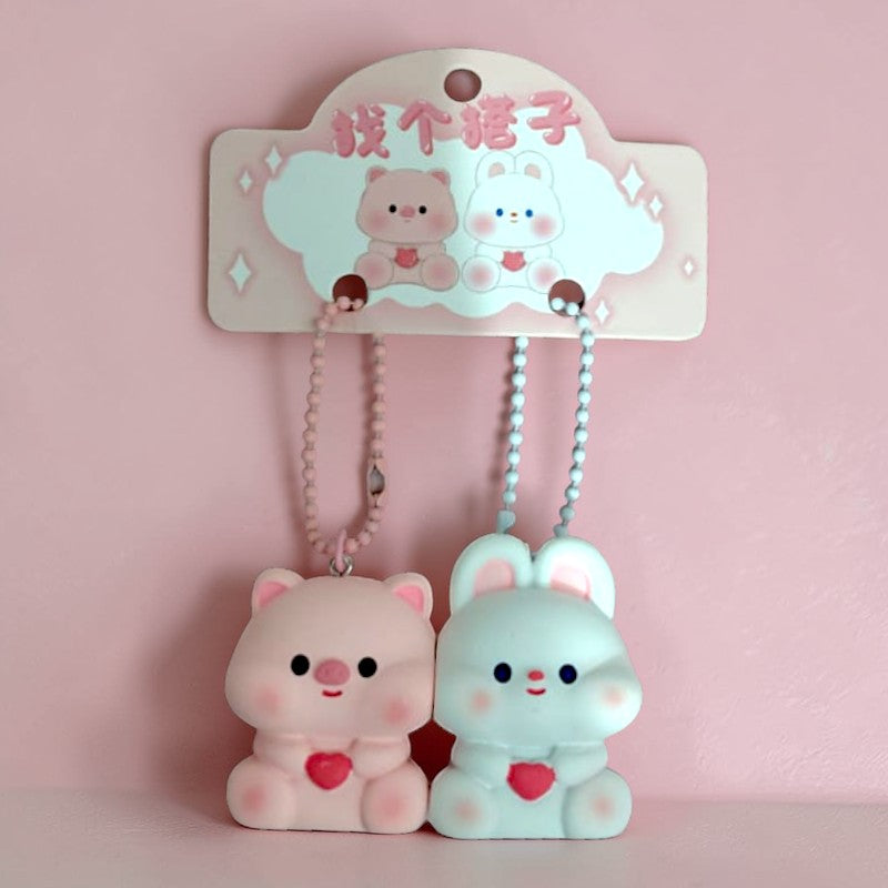 Magnetic Souls Bunny-Piggy Love Keychain