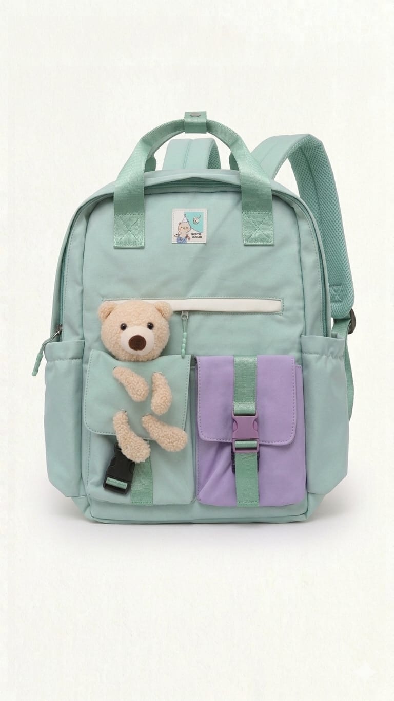 Pastel Kawaii Teddy Bear Backpack