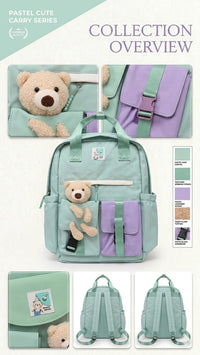 Pastel Kawaii Teddy Bear Backpack