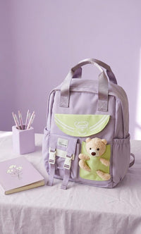 Pastel Kawaii Teddy Bear Backpack