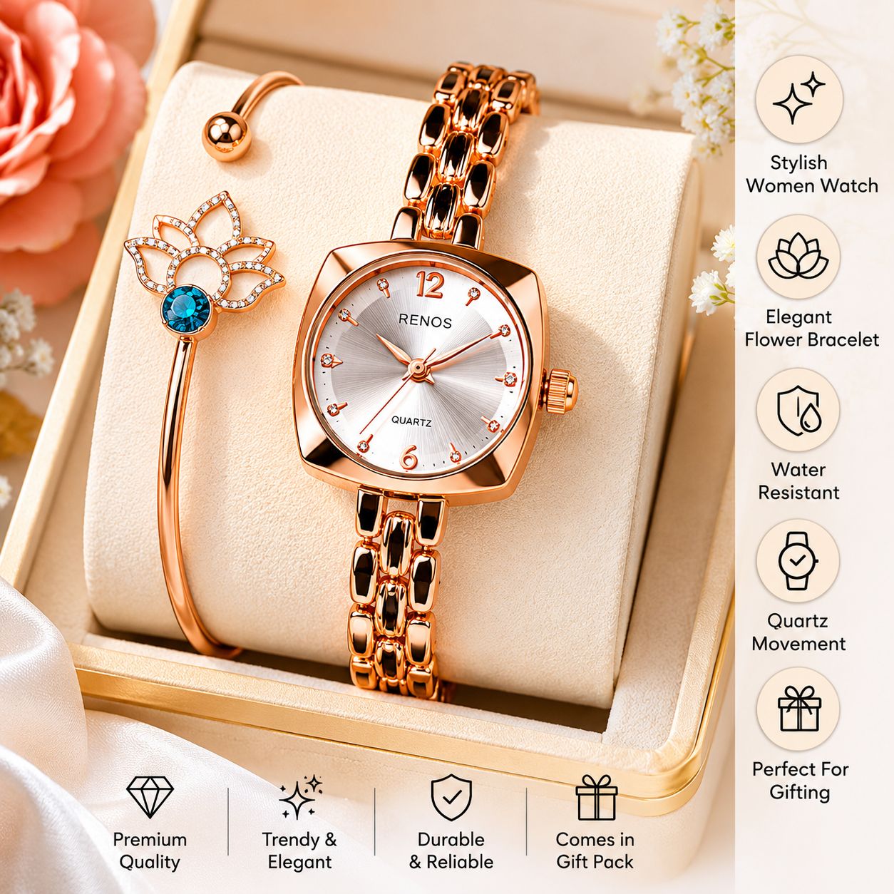Ultimate It-Girl Wrist Stack Watch and Bracelet Set
