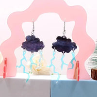 Acrylic Cloud and Lightning Earrings - Bear Hugs