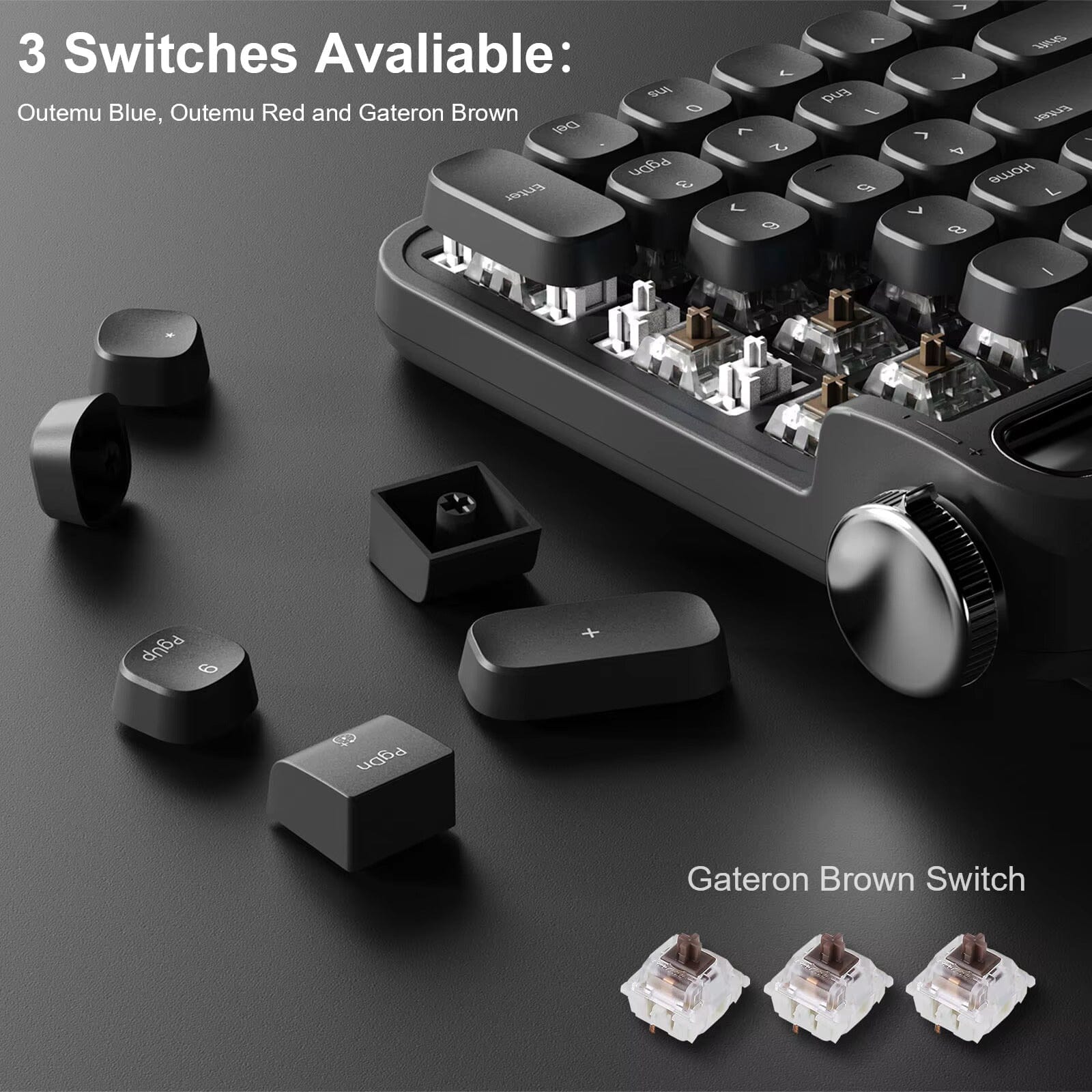 Actto B703 Wireless Bluetooth Keyboard Retro Typewriter Mechanical Gateron Outemu Switch iPad Keyboard With Holder - Bear Hugs