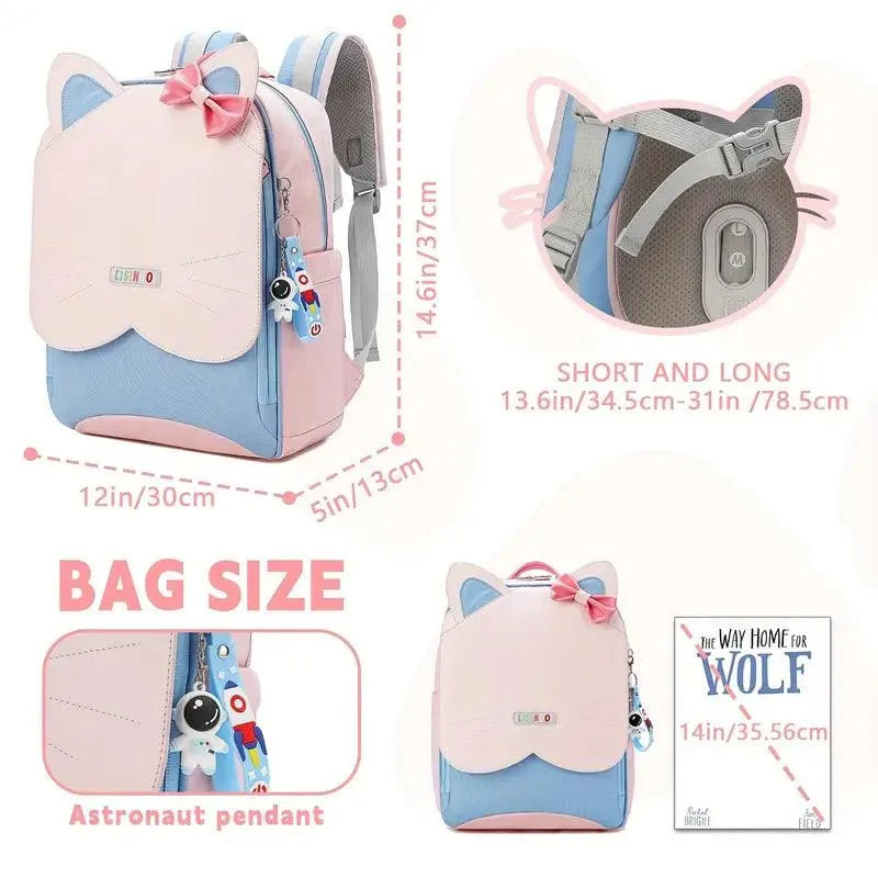 Adorable Cat Themed School College Backpack - Bear Hugs