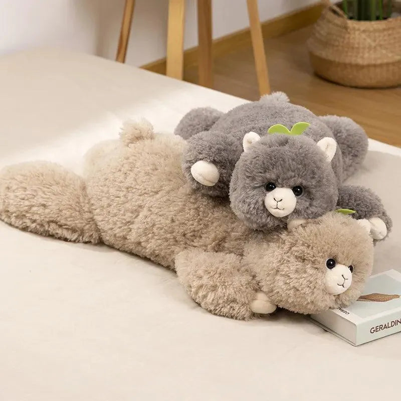 Alpaca Plush Long Animal Pillow - Bear Hugs