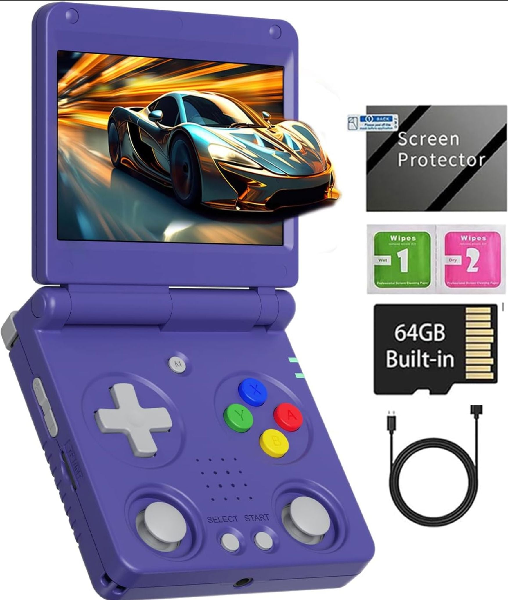 ANBERNIC RG 34XXSP Retro Handheld Game Console, with 64G Preloaded 5000+ Games - Bear Hugs