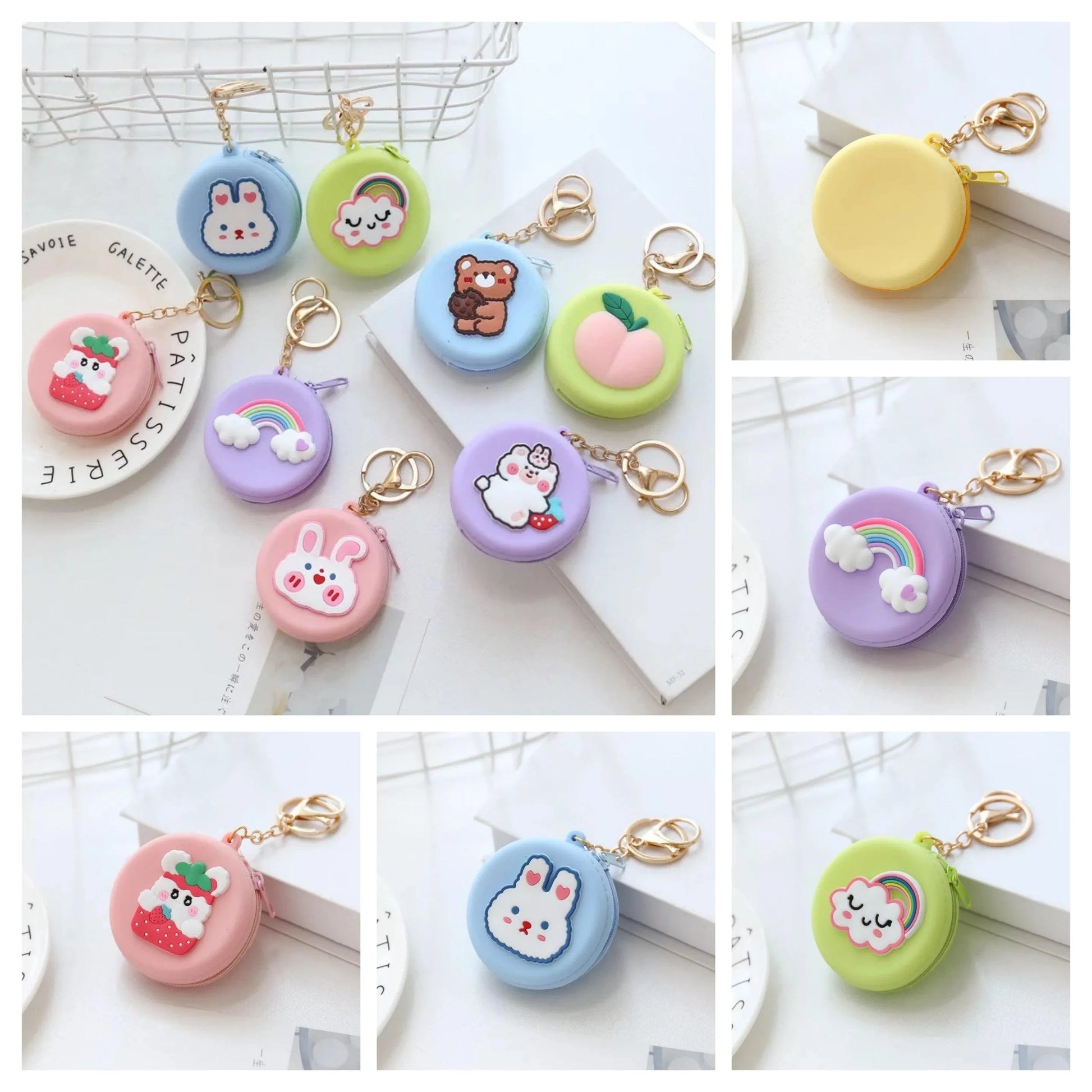 Animal Cartoon Silicone Colorful Bag Key Chain - Bear Hugs