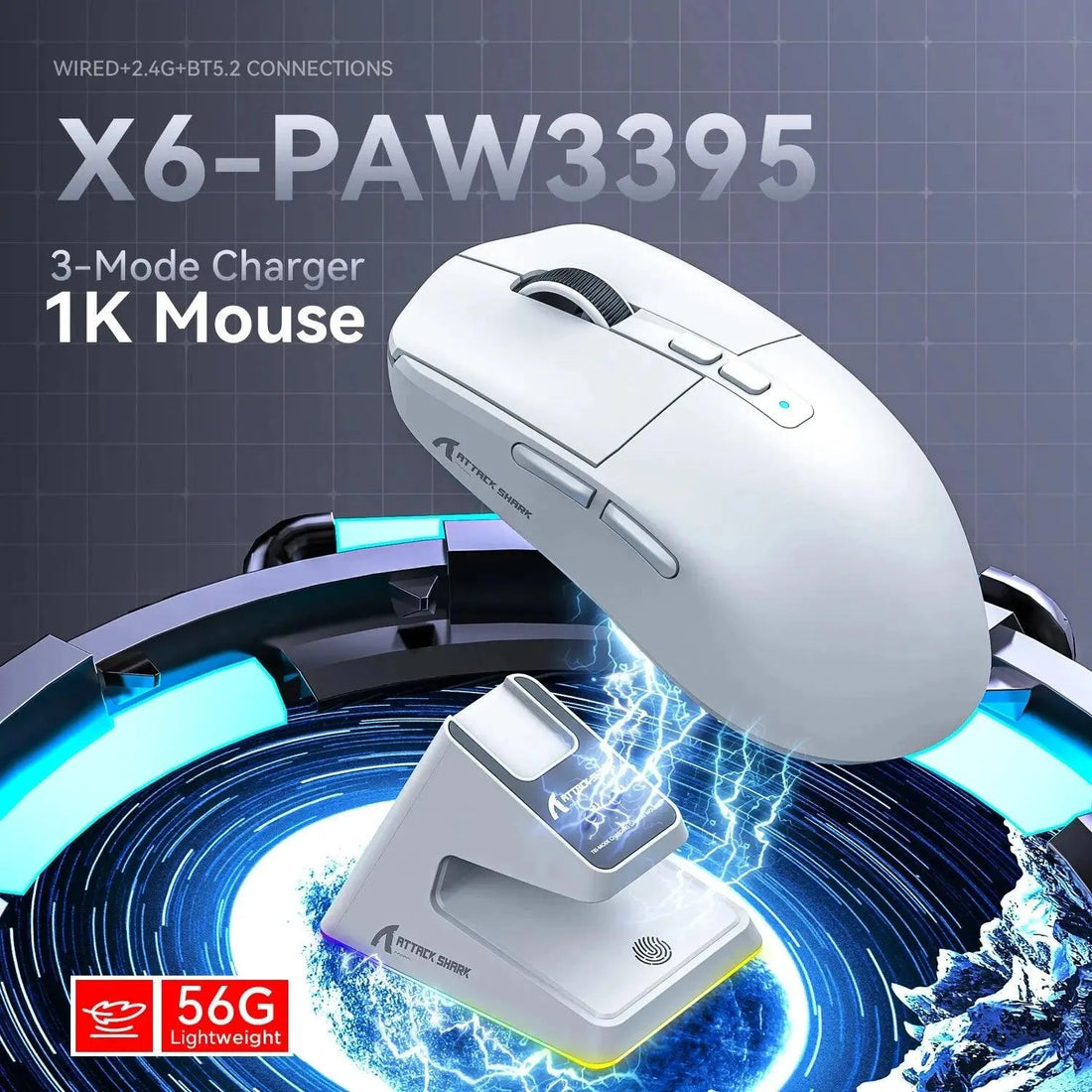 Attack X6 Lightweight Wireless Gaming Mouse - Bear Hugs