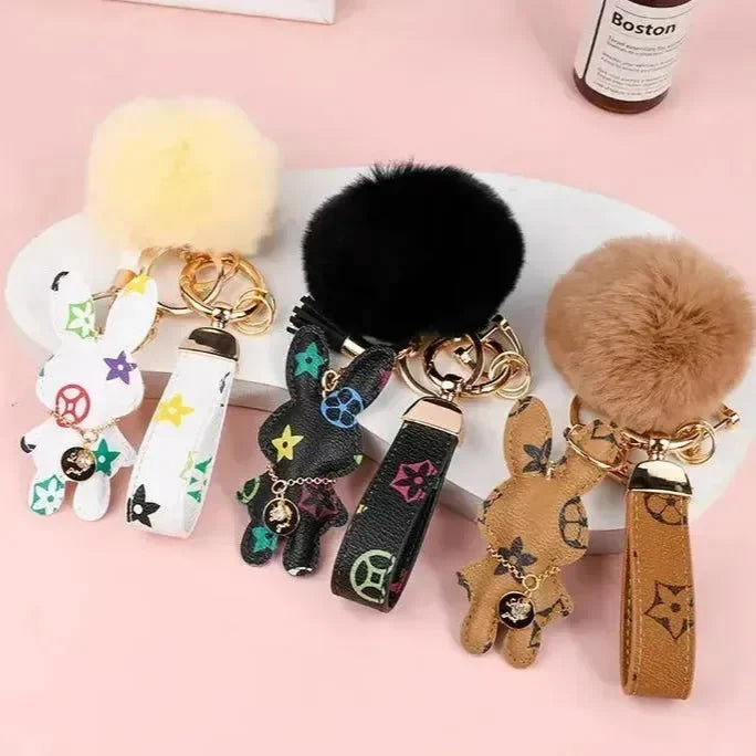Charming Bunny Monogram Keychain