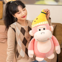 Banana Cap Stuffed Monkey (35 cm) - Bear Hugs