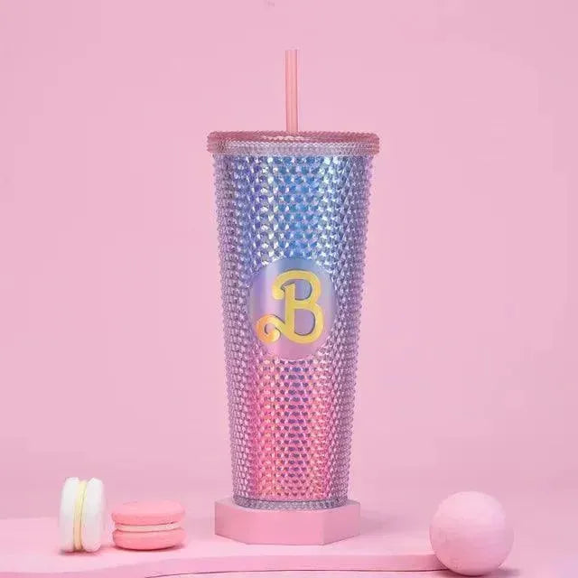 Starbucks China Hot Pink on sale Barbie Studded Tumbler with topper