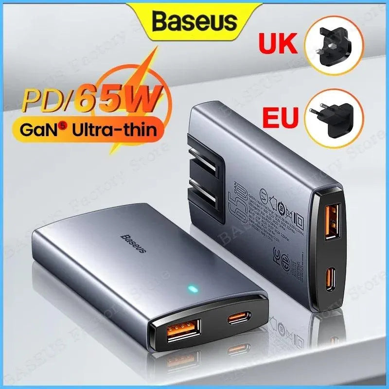 Baseus Razor Slim 65W GaN5 Quick Charger - Bear Hugs