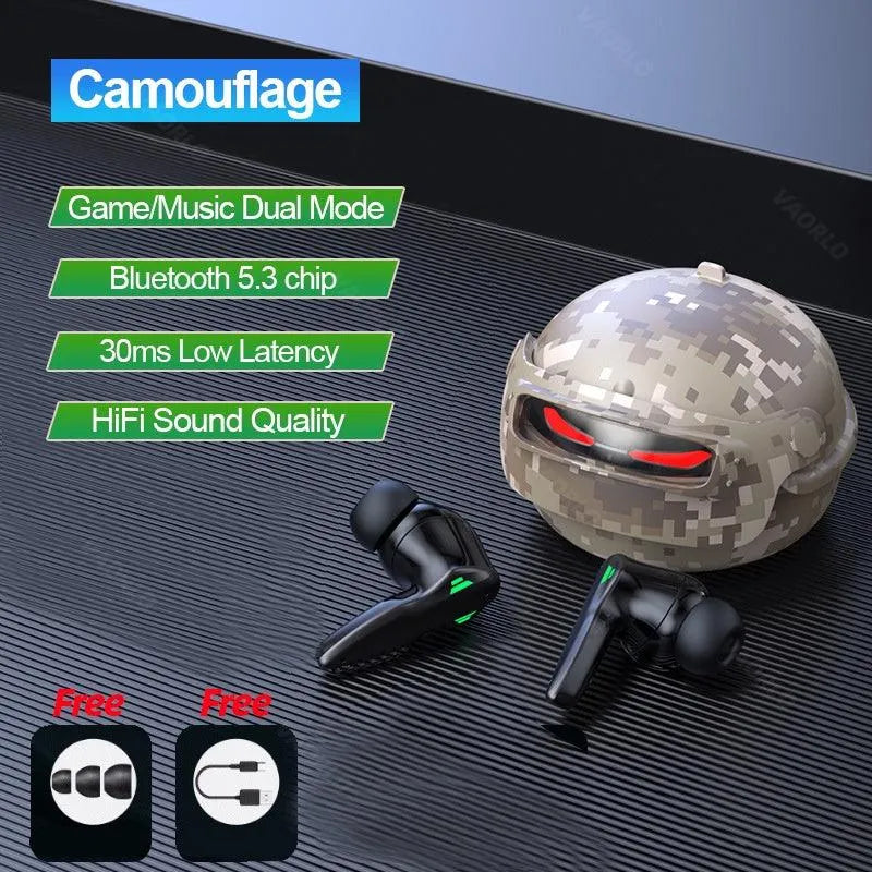 Battleground Helmet Camo TWS Gaming Earphones - Bear Hugs