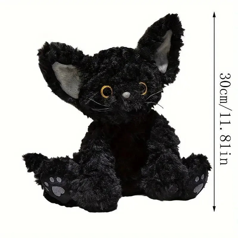 Big-Eared Black Cat Plushie (30 cm) - Bear Hugs